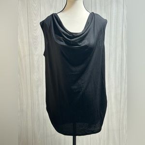 Meaeor black sleeveless cowl neck top size large